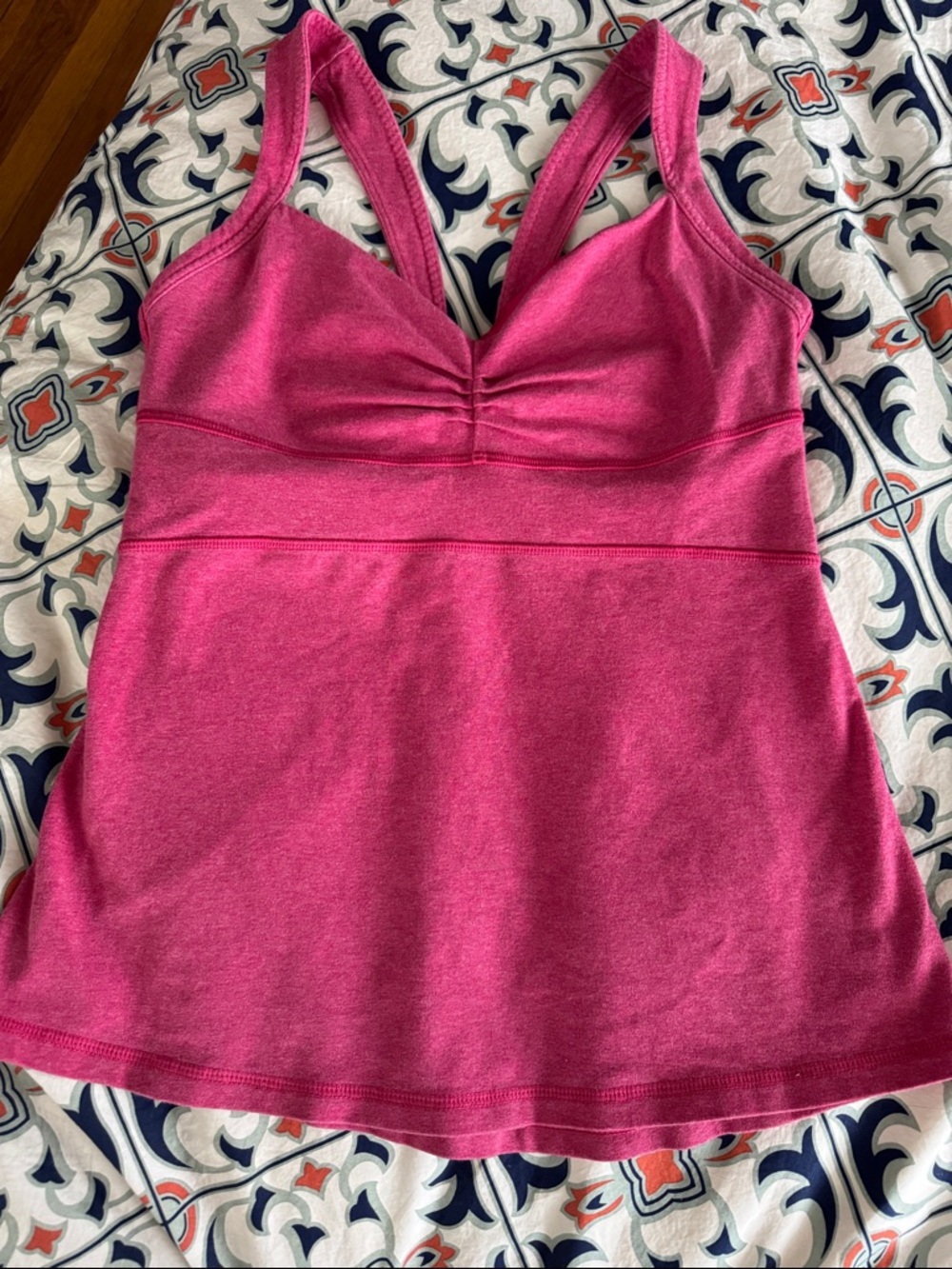 lululemon athletica Pink Ruched V-Neck Tank